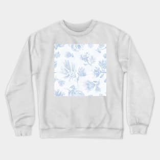 light blue flowers watercolor Crewneck Sweatshirt